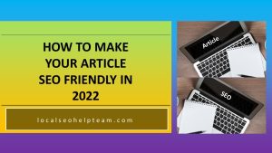 How to Make Your Article SEO Friendly